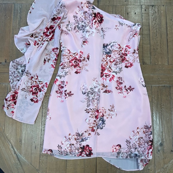 Michael Costello X Revolve Carter Pink Floral One Shoulder Dress medium Feminine - Picture 10 of 13